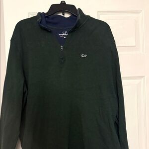 Vineyard Vines Men's Dark Green Quarter-Zip Pullover